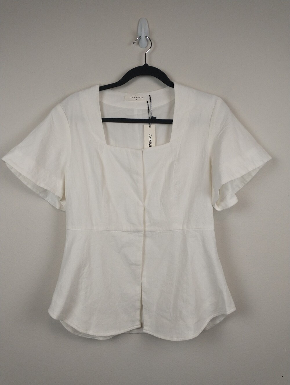 NEW Commense Square Neck Top Medium White